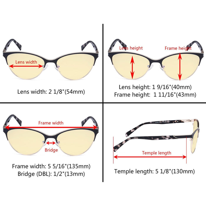 Eyekeeper - Cat-Eye Blue Light Blocking Eyeglasses Lx19038-Bb60