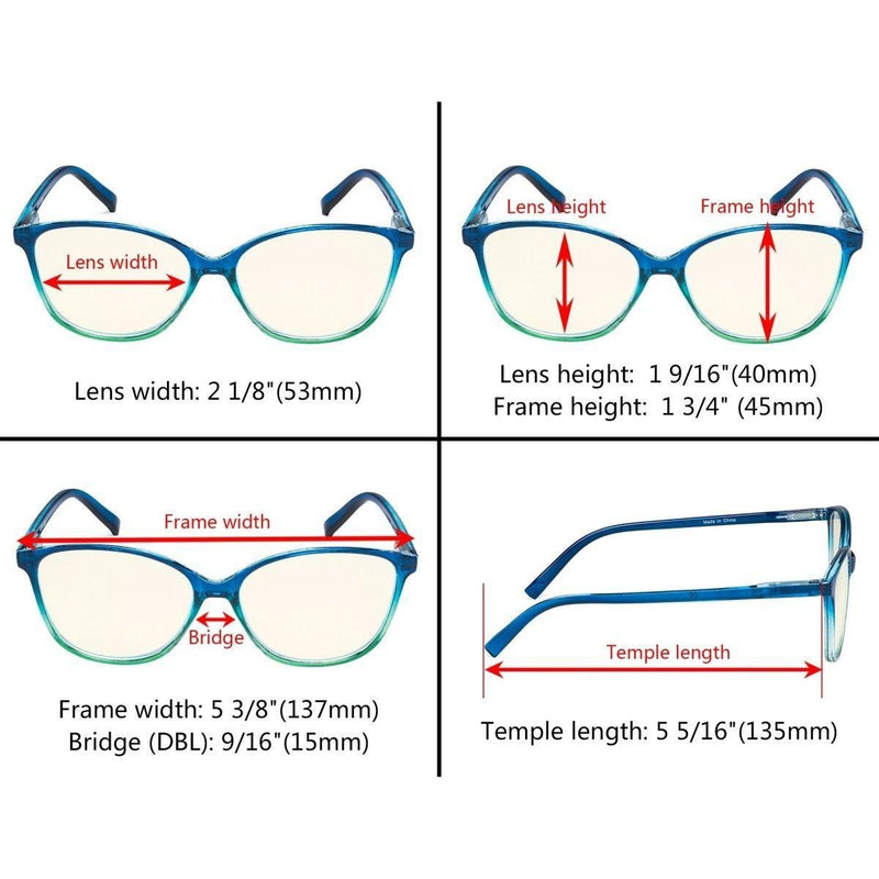 eyekeeper.com Two-tone Stylish Blue Light Filter Readers UVRFH2 Eyeglasses