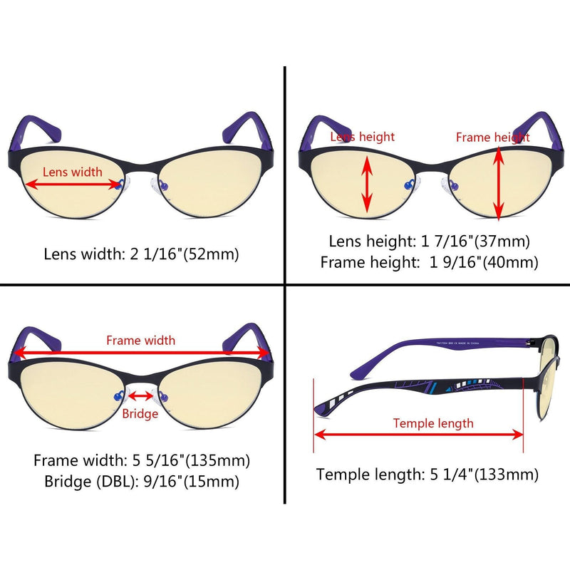 eyekeeper.com Metal Frame Cat-eye Blue Light Blocking Eyeglasses TM17004 Eyeglasses