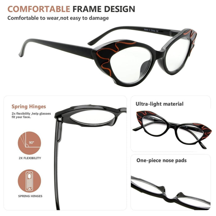 Eyekeeper - Cat-Eye Reading Glasses Stylish Readers R2116