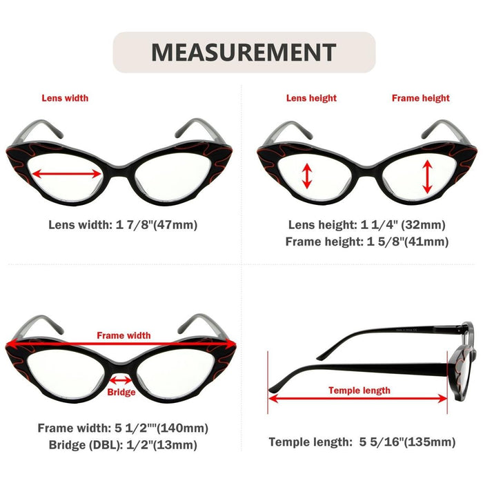 Eyekeeper - Cat-Eye Reading Glasses Stylish Readers R2116