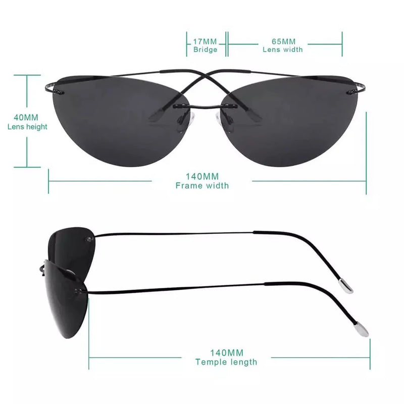eyekeeper.com Cat-eye Rimless Titanium Frame Polarized Sunglasses S1506 Sunglasses
