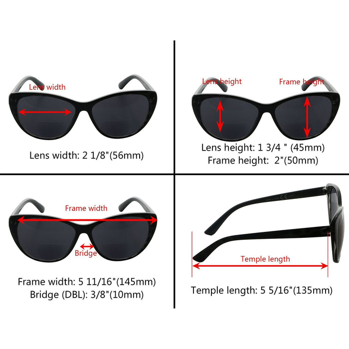 Eyekeeper - Cat-Eye Stylish Bifocal Reading Sunglasses For Women S033