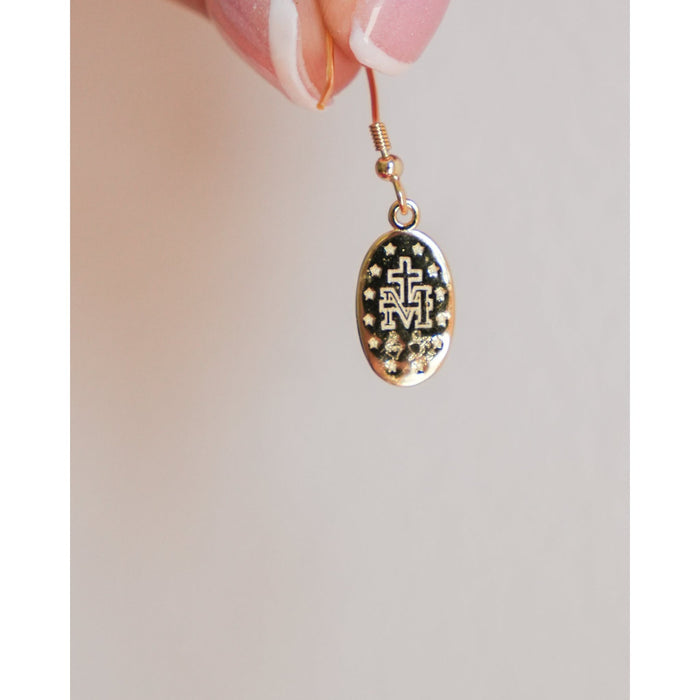 Miraculous Medal Earrings // Gold