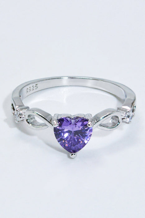 Crystal Heart 925 Sterling Silver Ring