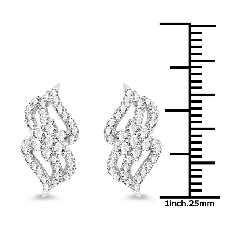 Bids.com 0.68 Carat Genuine White Diamond 14K White Gold Earrings (G-H Color, SI1-SI2 Clarity) Earrings