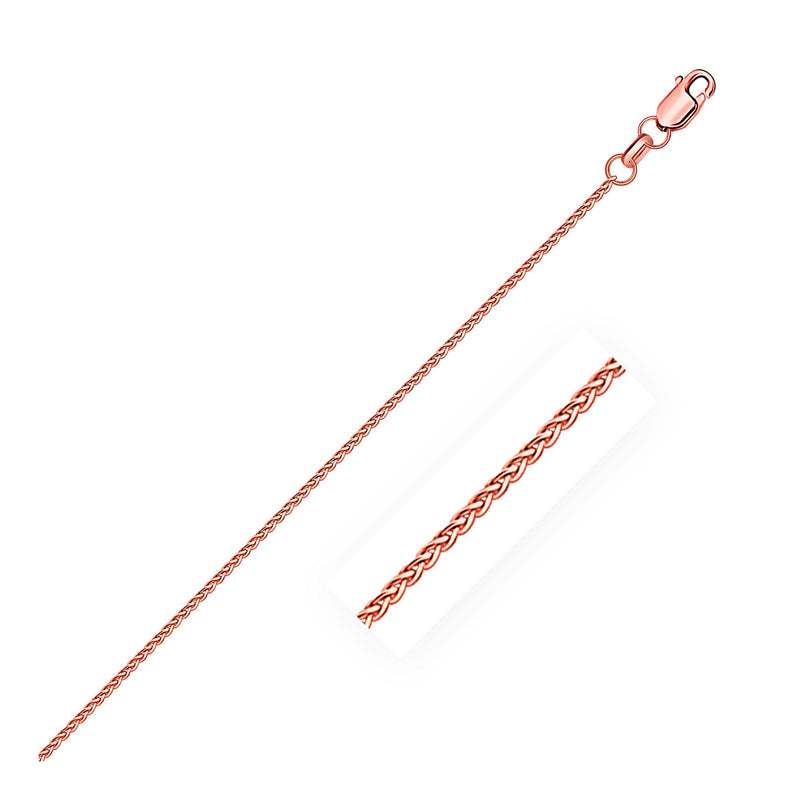 Bids.com 14k Rose Gold Diamond Cut Round Wheat Chain 1.1mm Necklaces