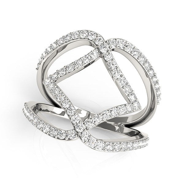 Bids.com 14k White Gold Entwined Design Diamond Dual Band Ring (3/4 cttw) Rings