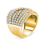 Bids.com 10K Yellow Gold 3.0 Cttw Diamond Eight-Row Bypass Crossover Statement Band Ring (H-I Color, I2-I3 Clarity) - Size 7 Rings