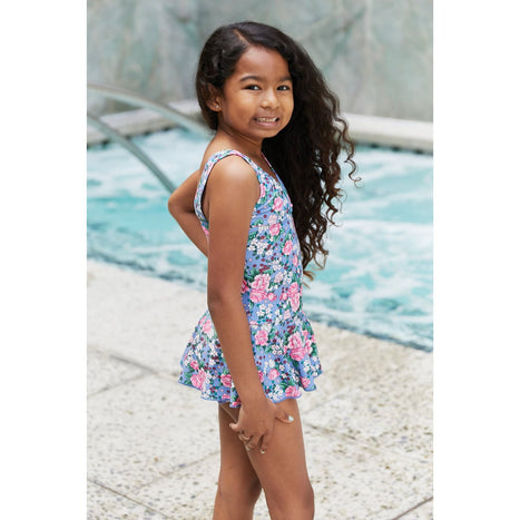 Marina West Swim Kid's Clear Waters Swim Dress in Aloha Forest