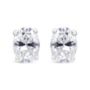 Bids.com 14K White Gold 1.00 Cttw Lab Grown Oval Solitaire Diamond Stud Earrings (F-G Color, VS2-SI1 Clarity) Earrings