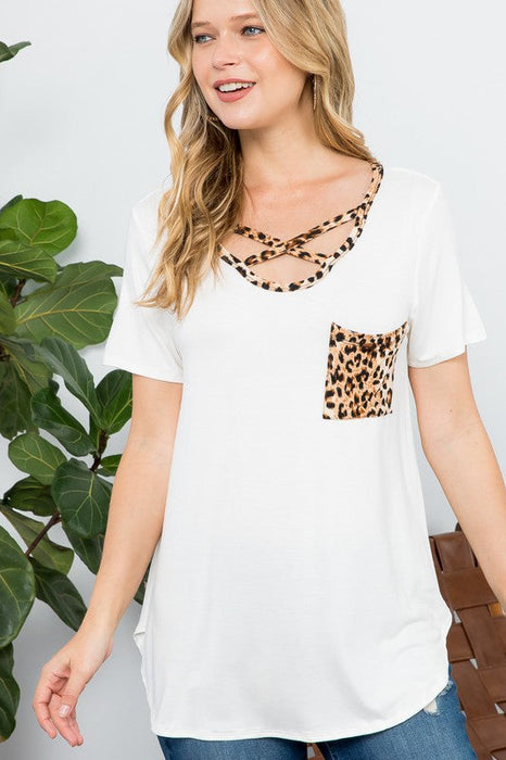 Animal Print Basic Top