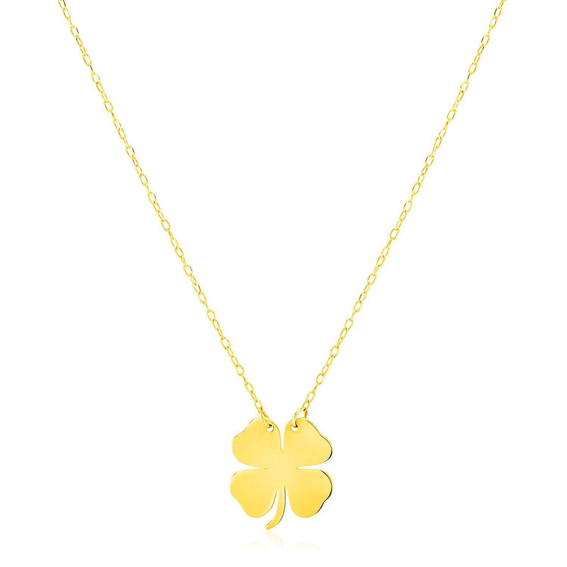 Bids.com 14K Yellow Gold Four Leaf Clover Necklace Necklaces