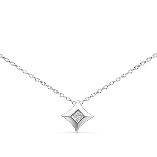 Bids.com 10K Yellow Gold 1/5 Cttw Bezel Set Princess Diamond Kite Shaped Solitaire Pendent Necklace Necklaces