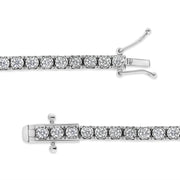 Bids.com 14K White Gold 2.0 Cttw Miracle Set Round-Cut Lab Grown Diamond Illusion 7" Tennis Bracelet (F-G Color, VS2-SI1 Clarity) Bracelets