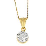 Bids.com 14K Yellow Gold 1/2 cttw Round Cut Diamond Circle Pendant Necklace (H-I, I1-I2) Necklaces