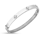 Bids.com 14k White Gold Trilogy Diamond Bangle (5.40 mm) Bracelets