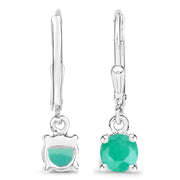 Bids.com 0.92 Carat Genuine Emerald .925 Sterling Silver Earrings Earrings