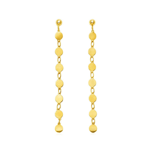 Bids.com 14k Yellow Gold Post Dangle Earrings with Polished Circles Earrings
