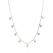 Bids.com 14k White Gold Necklace with Round Diamond Charms Necklaces