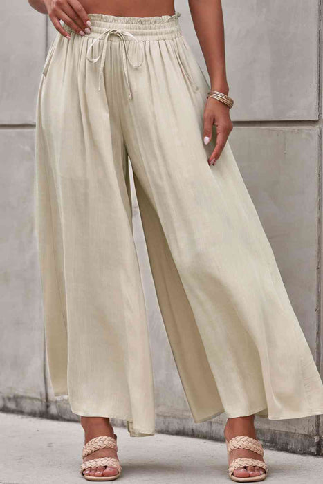 Drawstring Waist Wide Leg Pants by VYSN