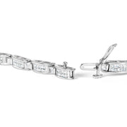 Bids.com 14K White Gold 2.0 Cttw Baguette and Princess-Cut Diamond Tennis Bracelet (H-I Color, SI1-SI2 Clarity) - 7" Bracelets