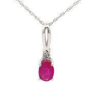 Bids.com .02ct Ruby Diamond Fashion Pendants 10KT White Gold Pendants