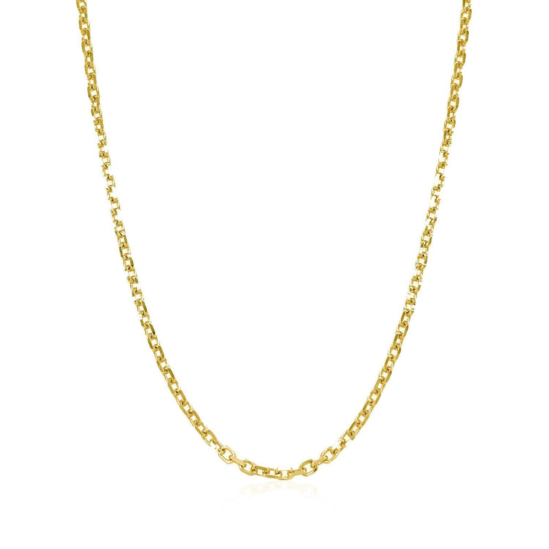 Bids.com 14k Yellow Gold Diamond Cut Cable Link Chain 1.8mm Necklaces