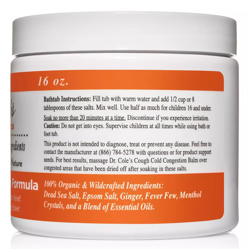 COLEHERBALS 28 - Dr. Cole's Organic Cough Cold Congestion Bath Salts Herbal