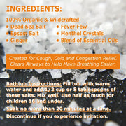 COLEHERBALS 28 - Dr. Cole's Organic Cough Cold Congestion Bath Salts Herbal