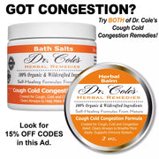 COLEHERBALS 28 - Dr. Cole's Organic Cough Cold Congestion Bath Salts Herbal