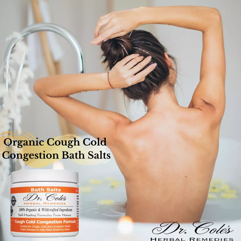 COLEHERBALS LLC 28 - Dr. Cole's Organic Cough Cold Congestion Bath Salts Herbal Gray