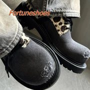 Mill's Beauty Supply Shallow Patchwork Round Toe Retro Style Platform Shoes