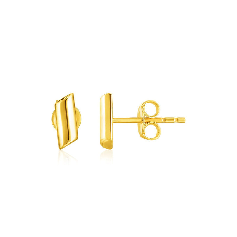 Bids.com 14k Yellow Gold Polished Rectangular Post Earrings Earrings