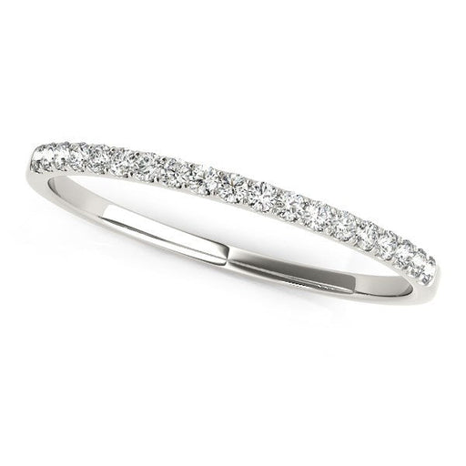 Bids.com 14k White Gold Pave Setting Diamond Wedding Ring (1/8 cttw) Rings
