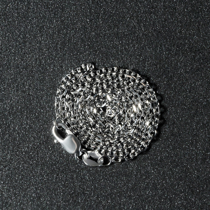 Bids.com 14k White Gold Diamond Cut Cable Link Chain 1.5mm Necklaces