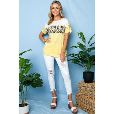 Animal Color Blocked Top