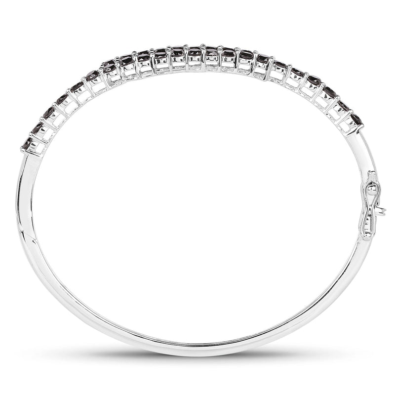 Bids.com 4.00 Carat Genuine Black Diamond .925 Sterling Silver Bangle Bracelets