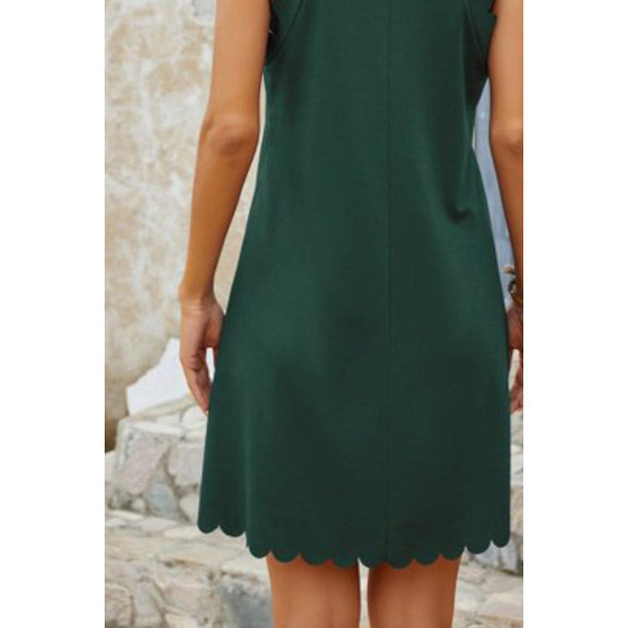 Mock Neck Sleeveless Mini Dress