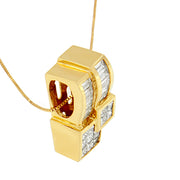 Bids.com 14K Yellow Gold 1 1/2 cttw Princess and Baguette Cut Diamond Geometric Pendant Necklace (H-I Color, VS1-VS2 Clarity) Necklaces