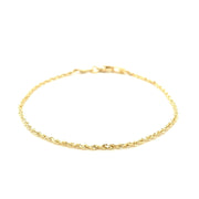Bids.com 10k Yellow Gold Solid Diamond Cut Rope Bracelet 1.5mm Bracelets