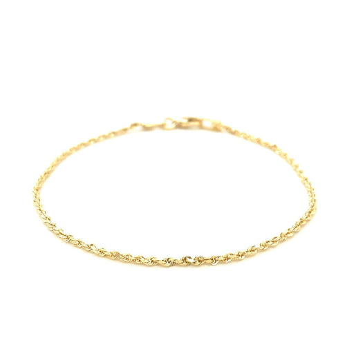 Bids.com 10k Yellow Gold Solid Diamond Cut Rope Bracelet 1.5mm Bracelets