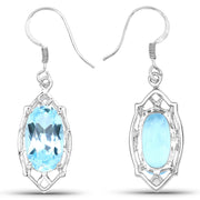 Bids.com 13.68 Carat Genuine Blue Topaz .925 Sterling Silver Earrings Earrings