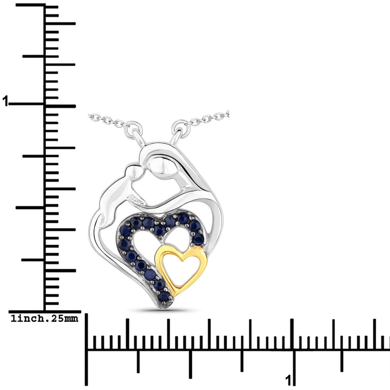 Bids.com 0.28 Carat Genuine Blue Sapphire .925 Sterling Silver Pendant Pendants