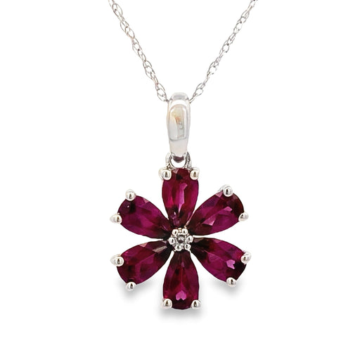 Bids.com Rhodolite Garnet Fashion Pendants 14KT White Gold Pendants