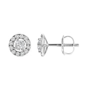 Bids.com 14K White Gold 3/4 Cttw Lab-Grown Diamond Floating Halo Stud Earring (F-G Color, VS1-VS2 Clarity) Earrings