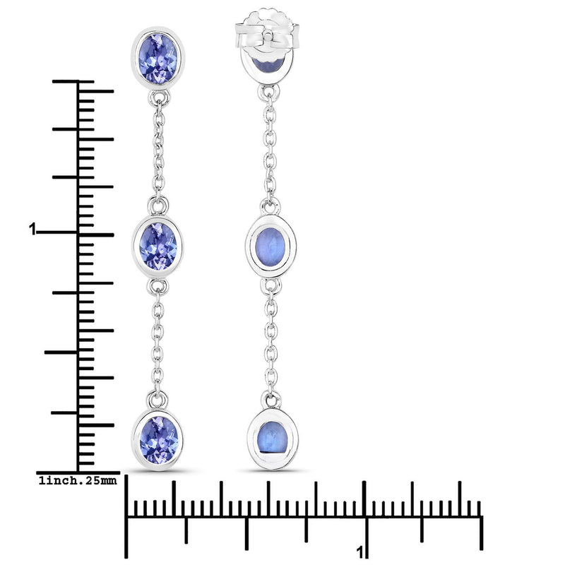 Bids.com 1.98 Carat Genuine Tanzanite .925 Sterling Silver Earrings Earrings
