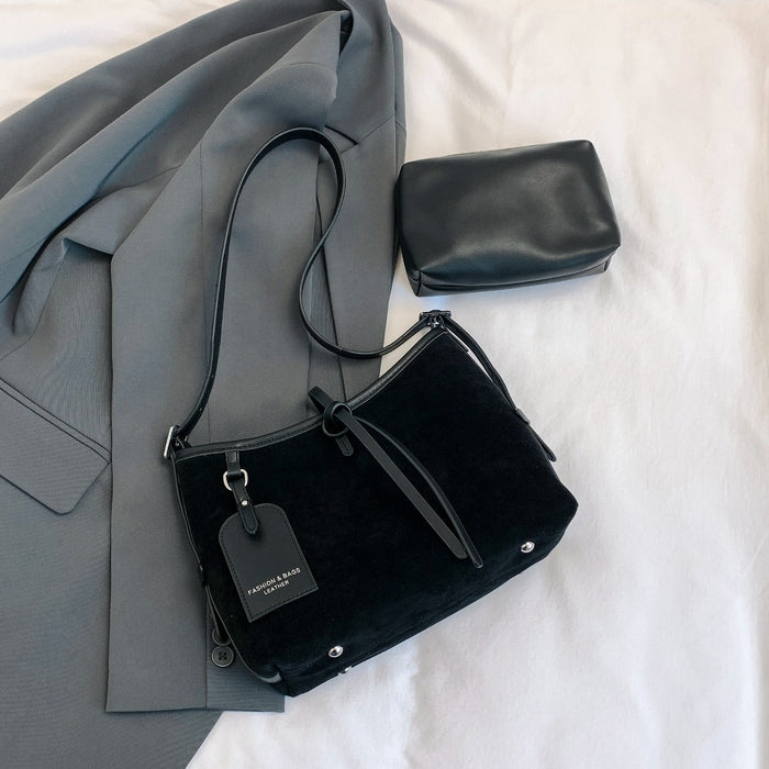 Shoulder Bag and PU Leather Clutch 2 Piece Set