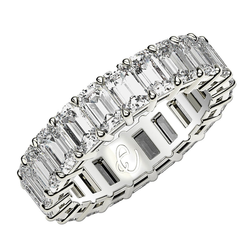 Bids.com Emerald Cut Lab Grown Diamond Eternity Ring in 14k White Gold (4 cttw FG/VS2) Rings