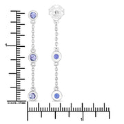 Bids.com 0.60 Carat Genuine Tanzanite .925 Sterling Silver Earrings Earrings